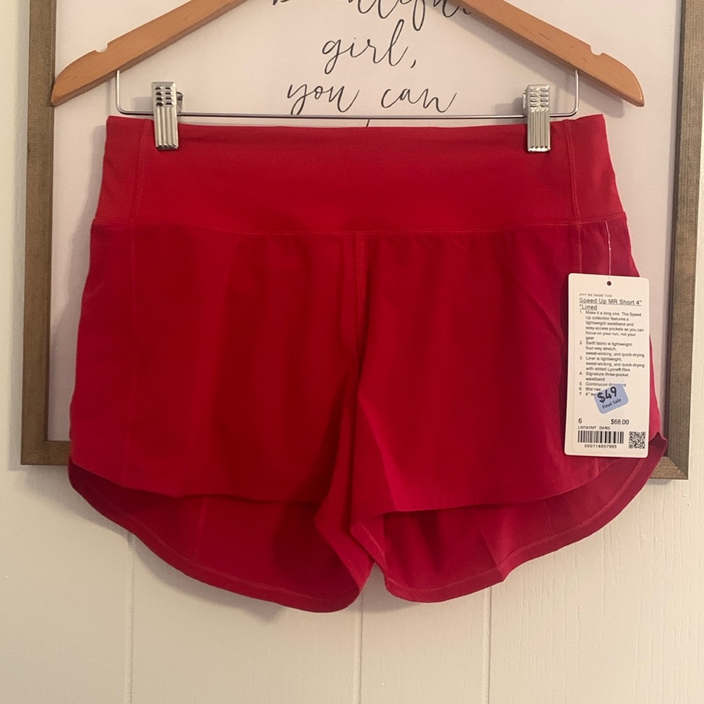 NWT LULULEMON RED SHORTS